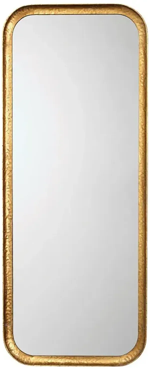 Capri Hollywood Regency Gold Leaf Iron Rectangular Wall Mirror