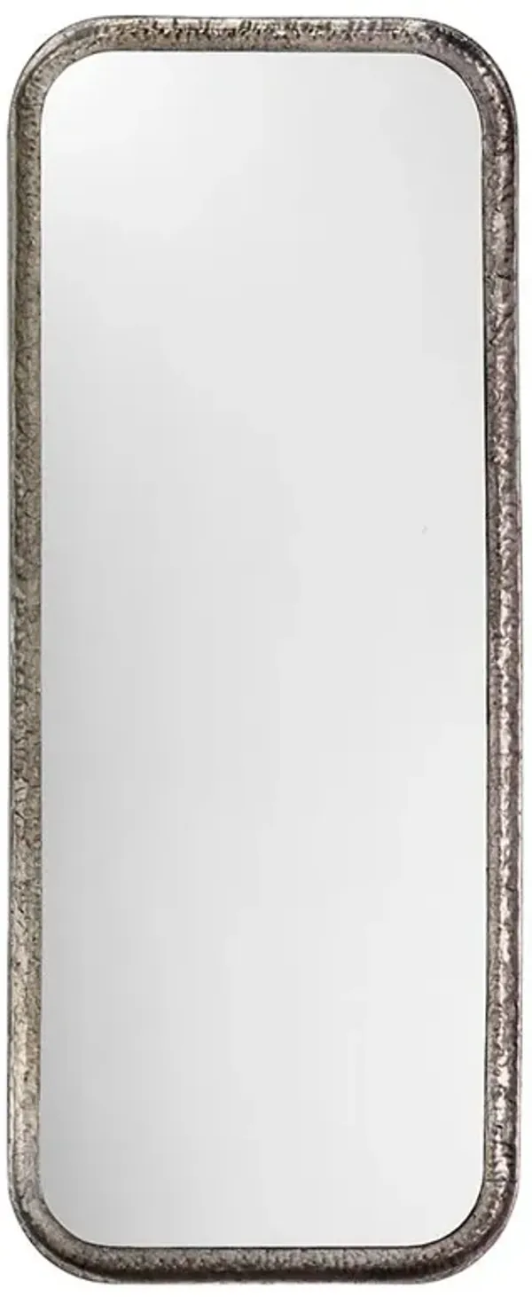 Capri Hollywood Regency Silver Leaf Iron Rectangular Wall Mirror