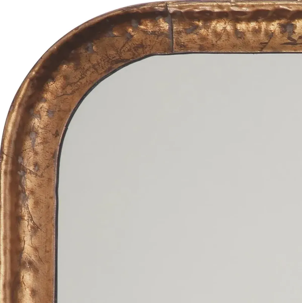 Nicole Hollywood Regency Gold Leaf Iron Rectangular Wall Mirror