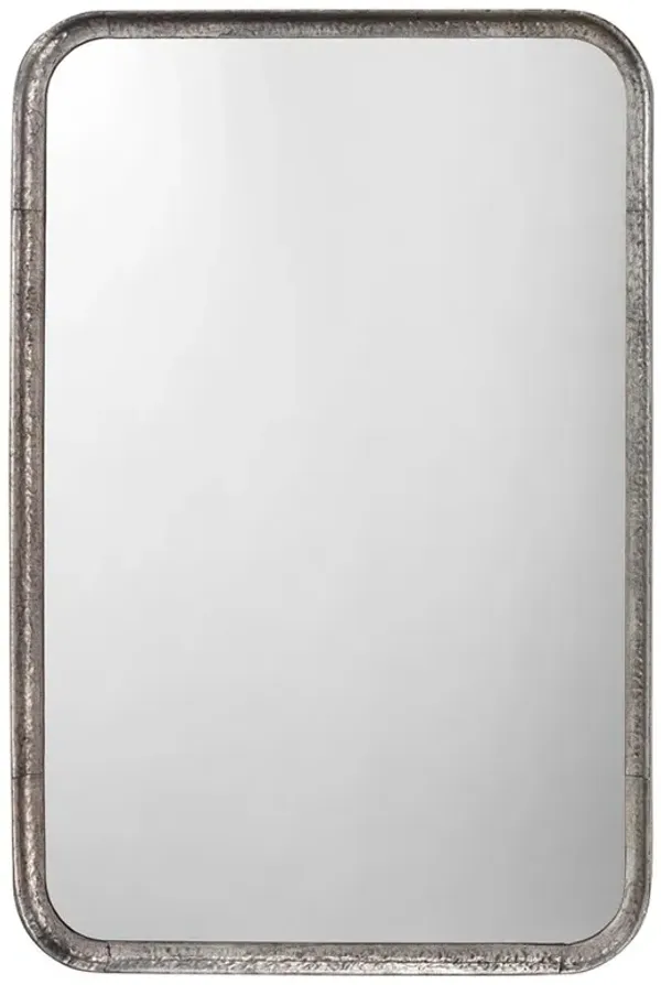 Nicole Hollywood Regency Silver Leaf Iron Rectangular Wall Mirror