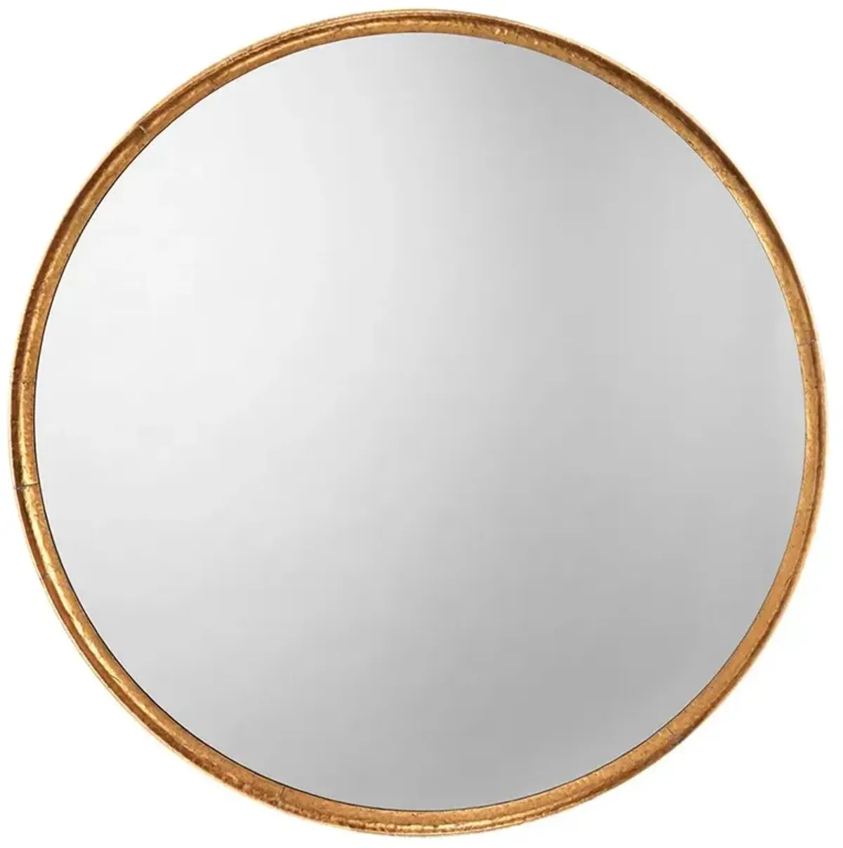 Nancy Hollywood Regency Gold Leaf Iron Round Wall Mirror