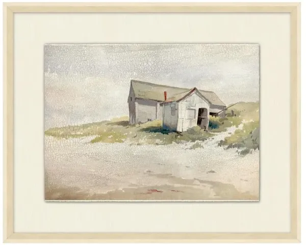 Caroline French Country Beige Sailboat Seascape Painting IV