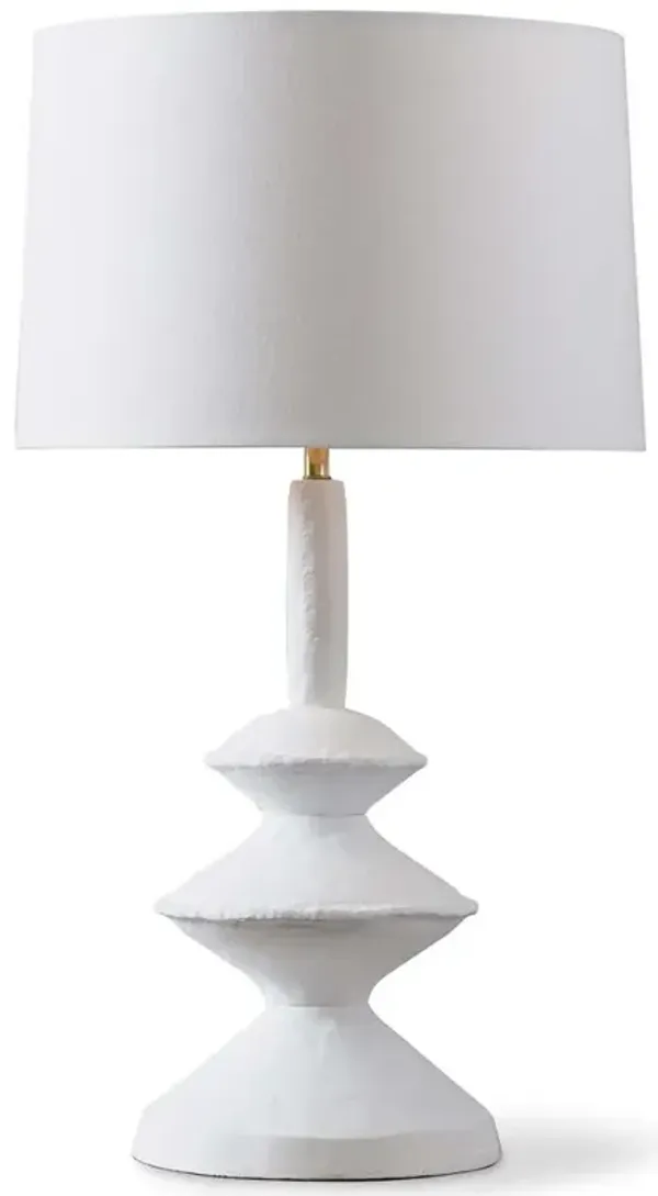 Hope Modern Classic White Aluminum Linen Shade Table Lamp