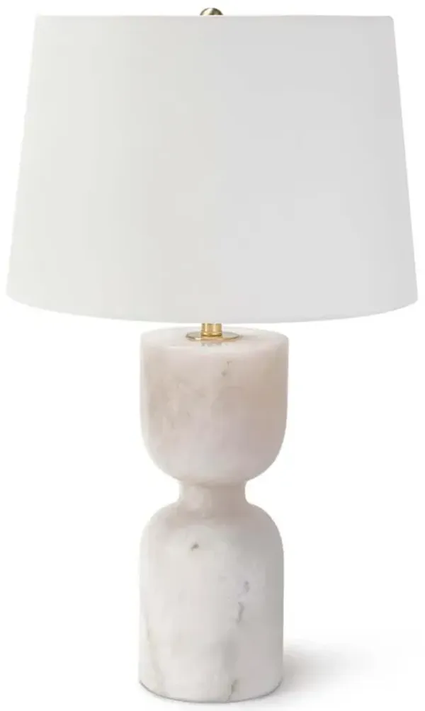 Joan Hollywood Regency White Stone Base Table Lamp