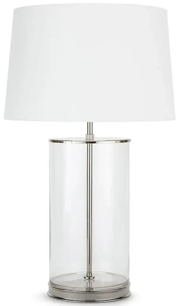 Magelian Glass Polished Nickel Steel Table Lamp