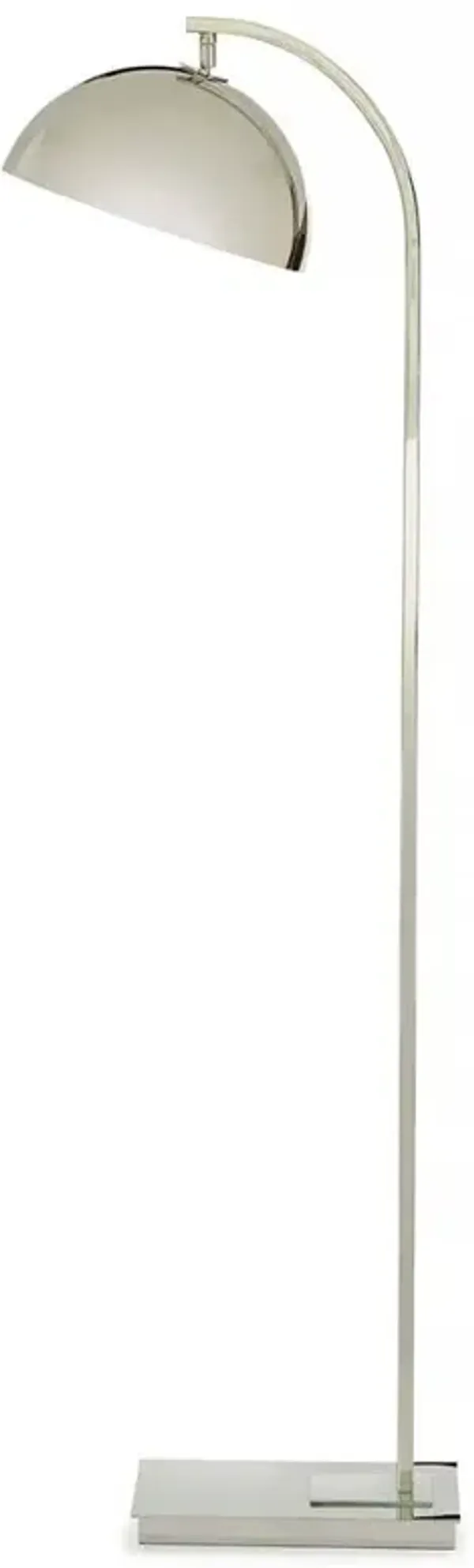 Otto Mid-Century Polished Nickel Steel Floor Lamp