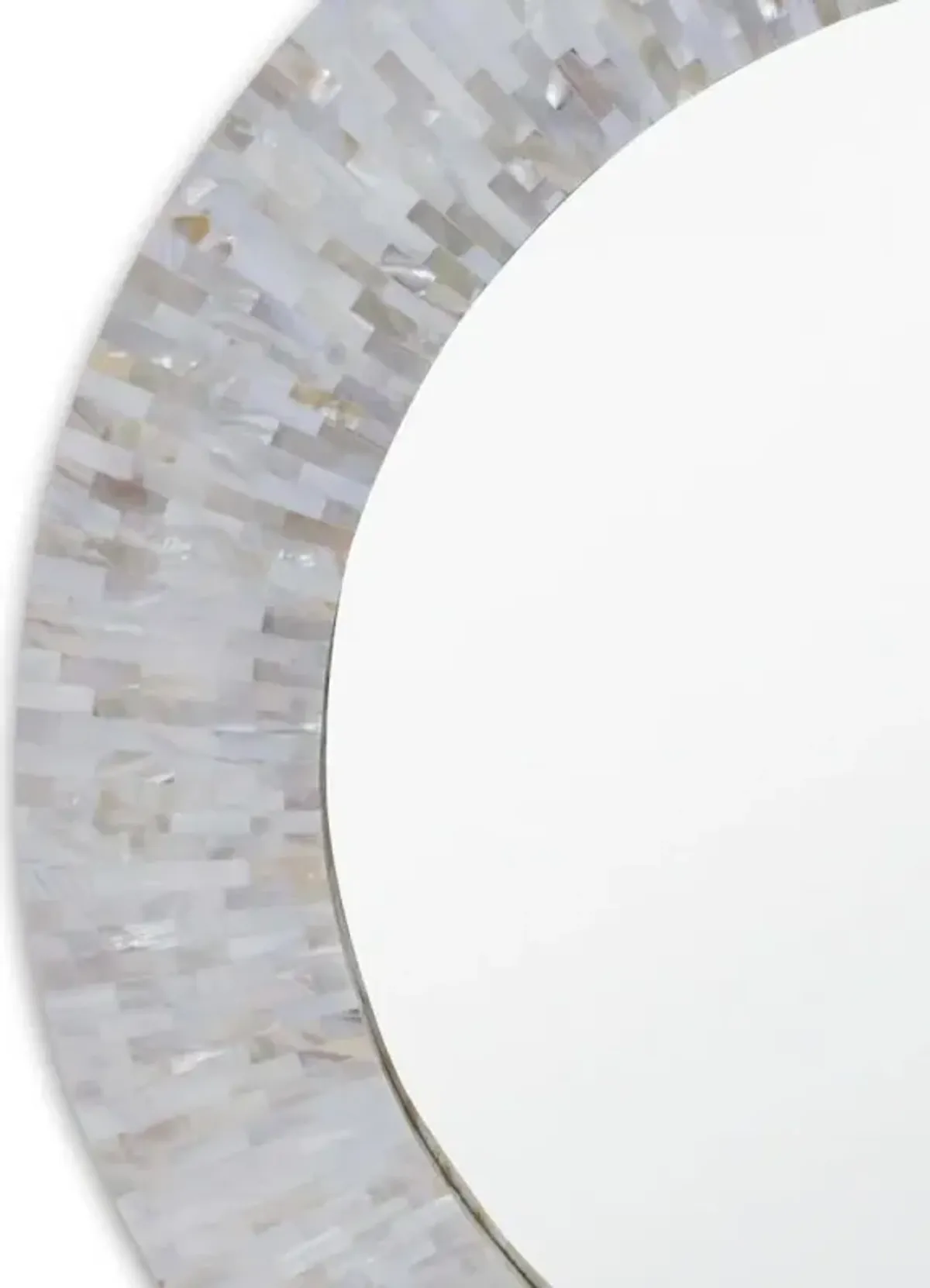 Chantal White Pearl Round Mirror
