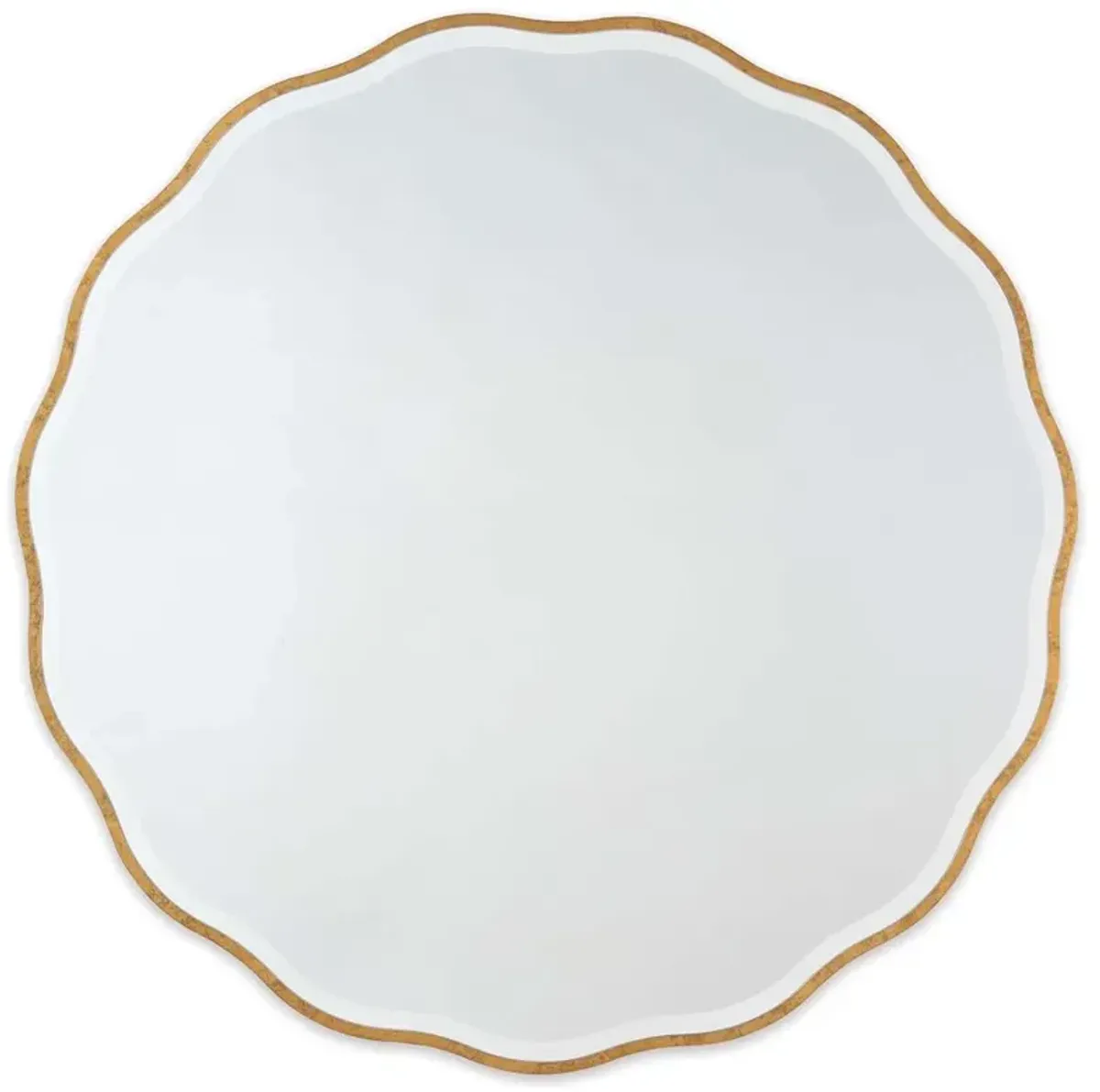 Candice Hollywood Regency Gold Resin Frame Round Mirror