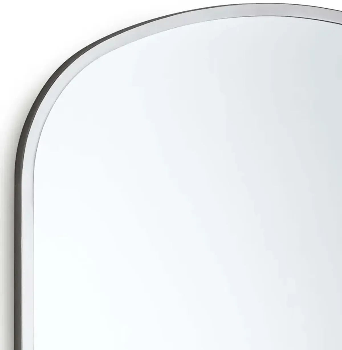 Cloak Modern Polished Nickel Stainless Steel Arched Wall Mirror