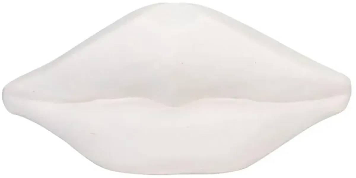Mavery Modern White Cement Lip Sculpture