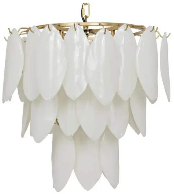 Lira Modern Classic White Glass Antique Brass Metal Chandelier