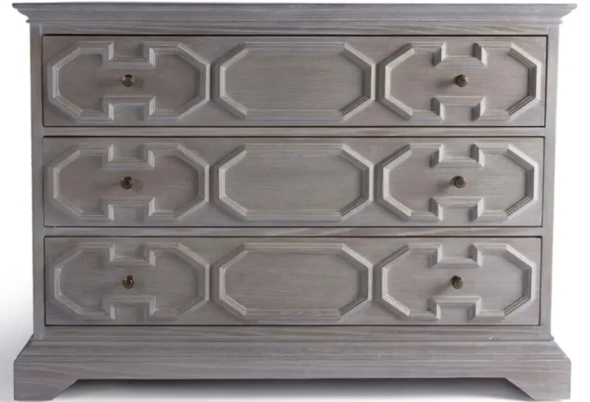 Luke French Country Brown Oak Wood 3 Drawer Dresser - Large