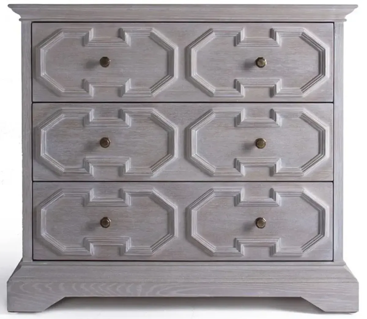 Luke French Country Brown Oak Wood 3 Drawer Dresser - Small