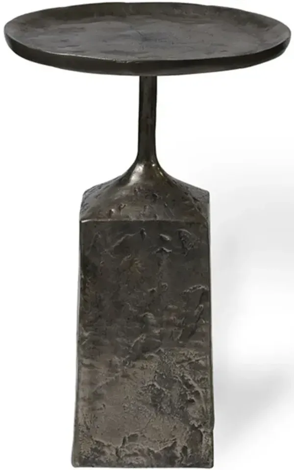 Harper Modern Classic Nickel Metal Round Side End Table