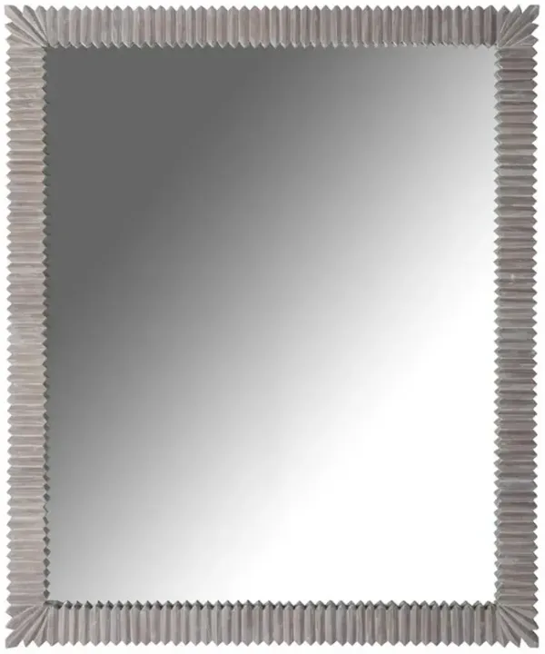 Charles French Country Grey Oak Wood Frame Clear Glass Rectangular Wall Mirror