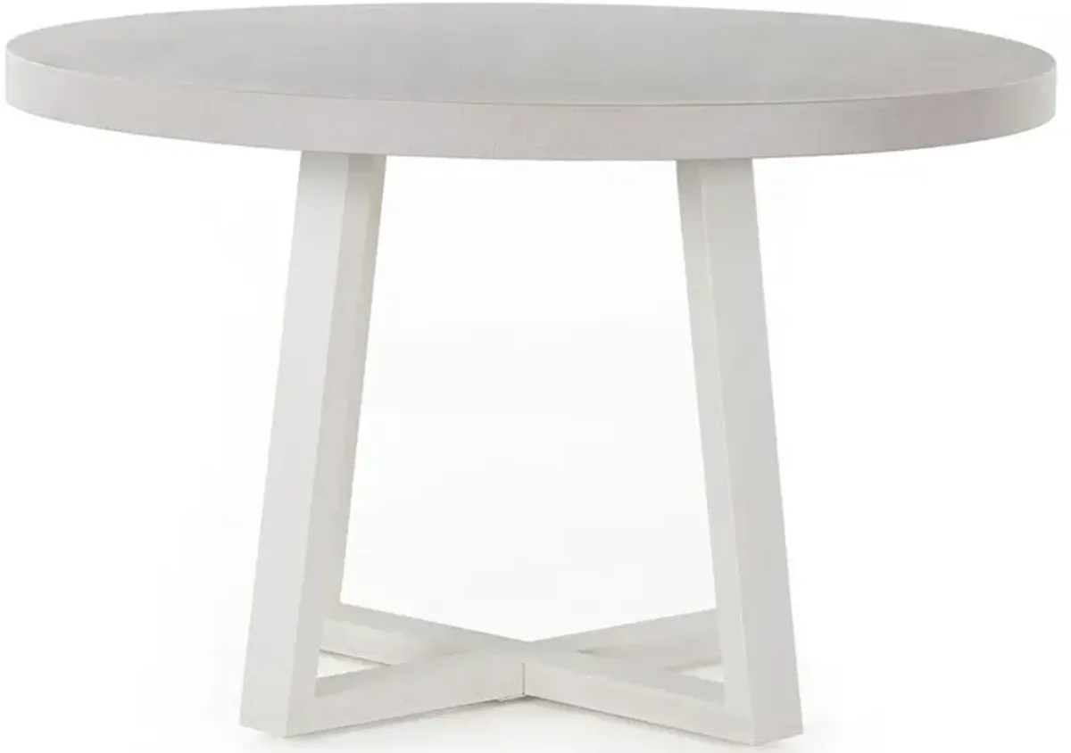 Maceo Modern Classic Stone Top Iron Base Outdoor Dining Table - Large - 47.25"W