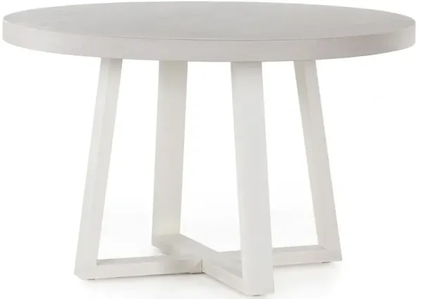 Maceo Modern Classic Stone Top Iron Base Outdoor Dining Table - Large - 47.25"W