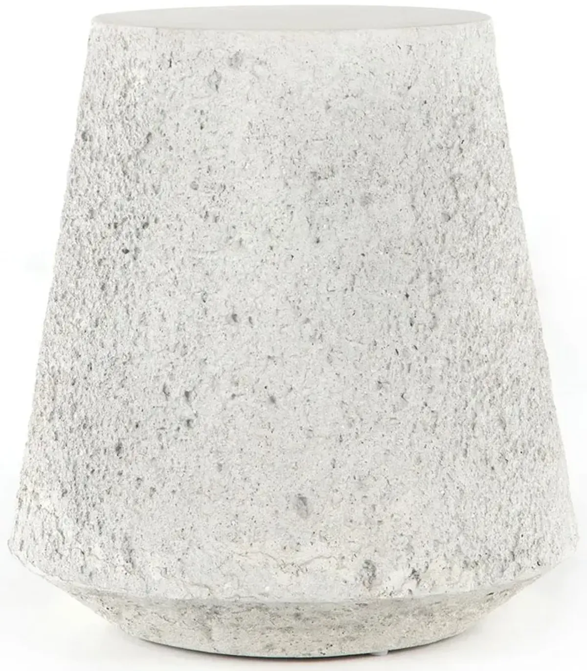 Otto Modern Classic White Concrete Outdoor Tapered End Table
