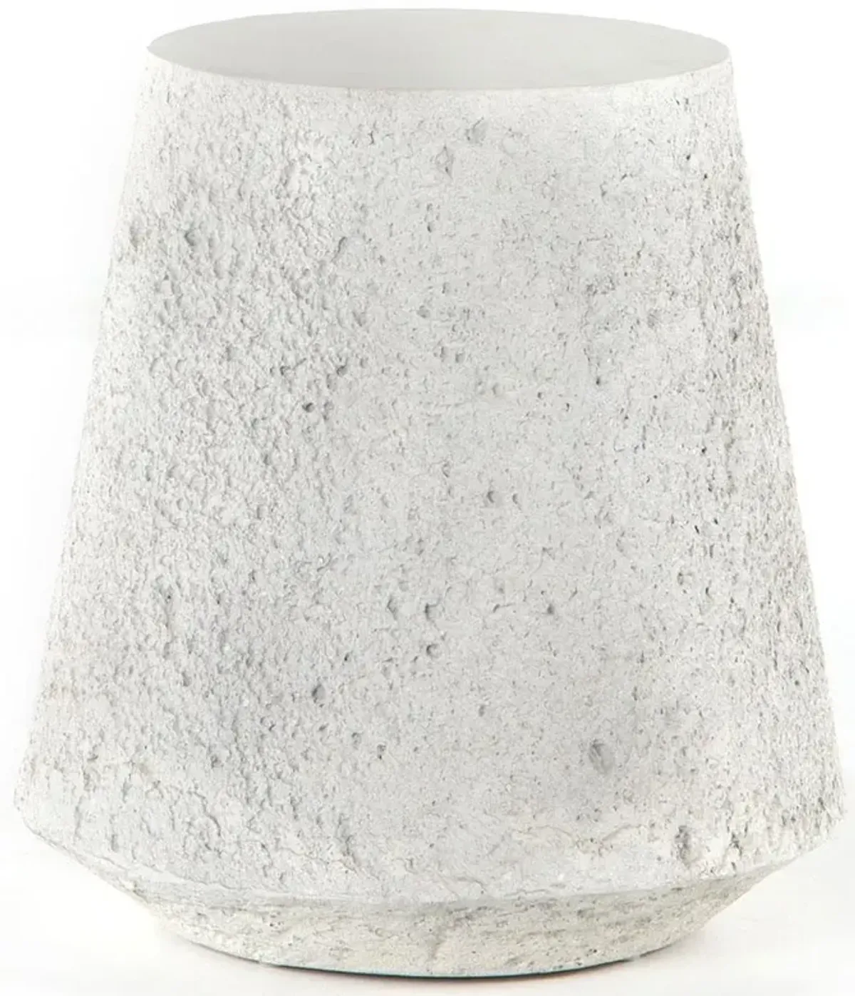 Otto Modern Classic White Concrete Outdoor Tapered End Table