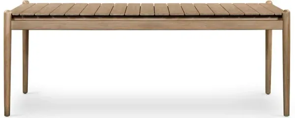 Rose Coastal Beach Brown Wood Rectangular Outdoor Dining Table - Large - 81"W