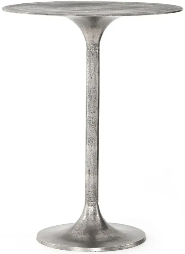 Mona Modern Classic Silver Aluminum Outdoor Bar Table - 32"W