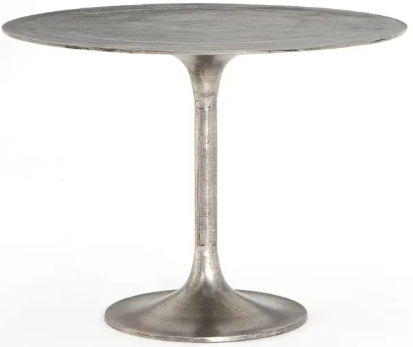 Mona Modern Classic Silver Aluminum Outdoor Bistro Table - 42"W