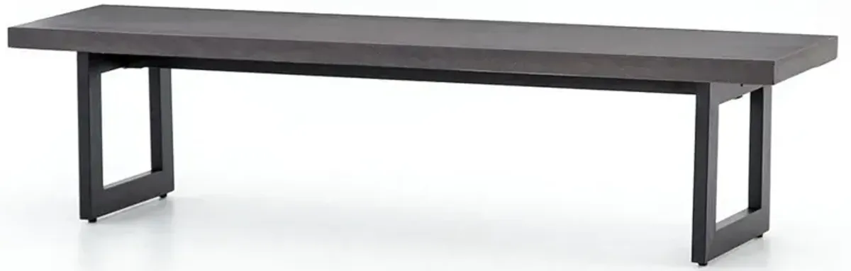 Judith Industrial Loft Black Stone Outdoor Dining Bench