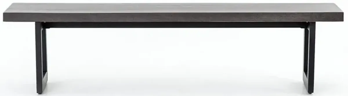Judith Industrial Loft Black Stone Outdoor Dining Bench