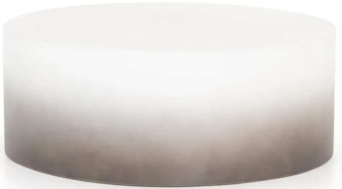 Asher Industrial Slate Grey Ombre Concrete Round Outdoor Coffee Table - Large