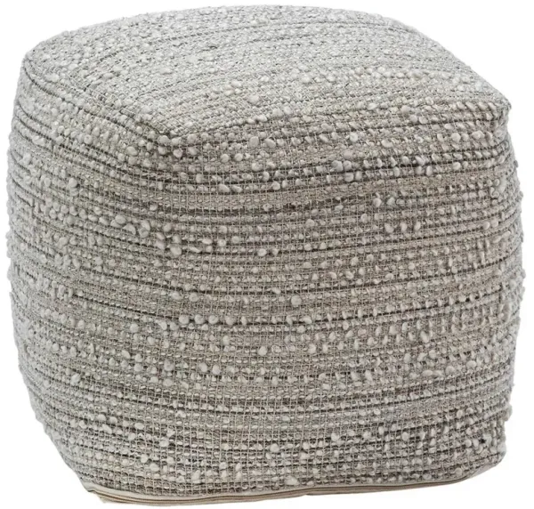 Marissa Modern Classic Off-White Upholstered Outdoor Pouf