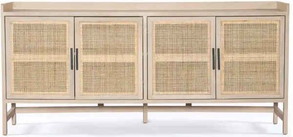 Corazon Global Bazaar Woven Natural Cane Brown Mango Wood Sideboard