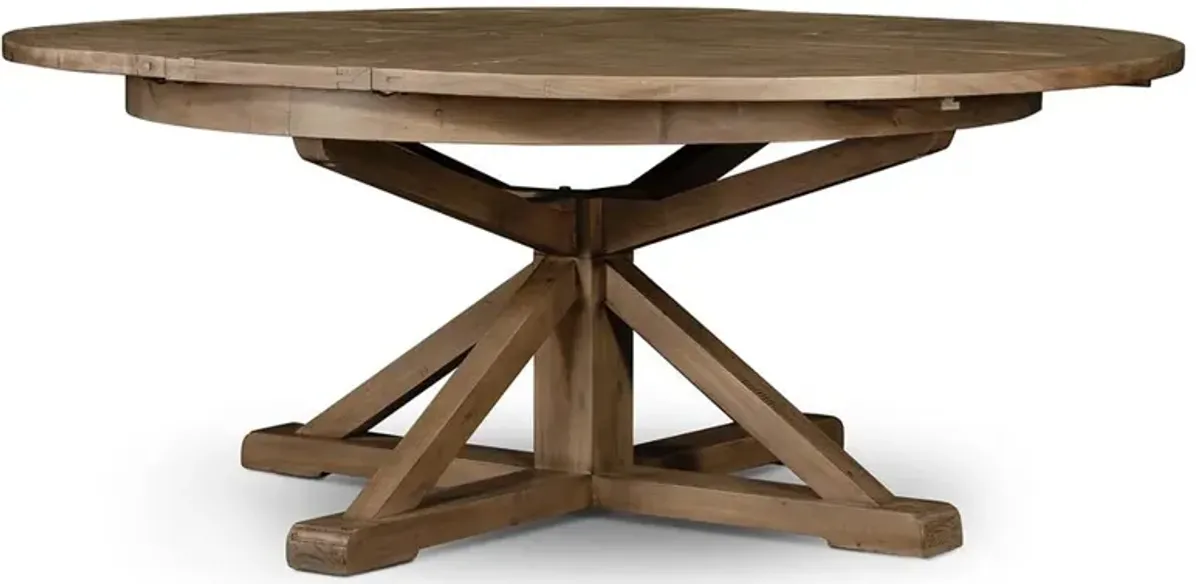 Chabert Industrial Brown Reclaimed Wood Extendable Dining Table - Large - 63-79"W