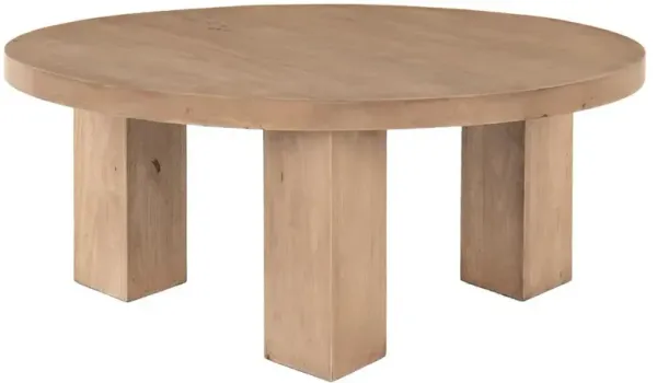 Kinslee Modern Classic Light Brown Wood Round Coffee Table