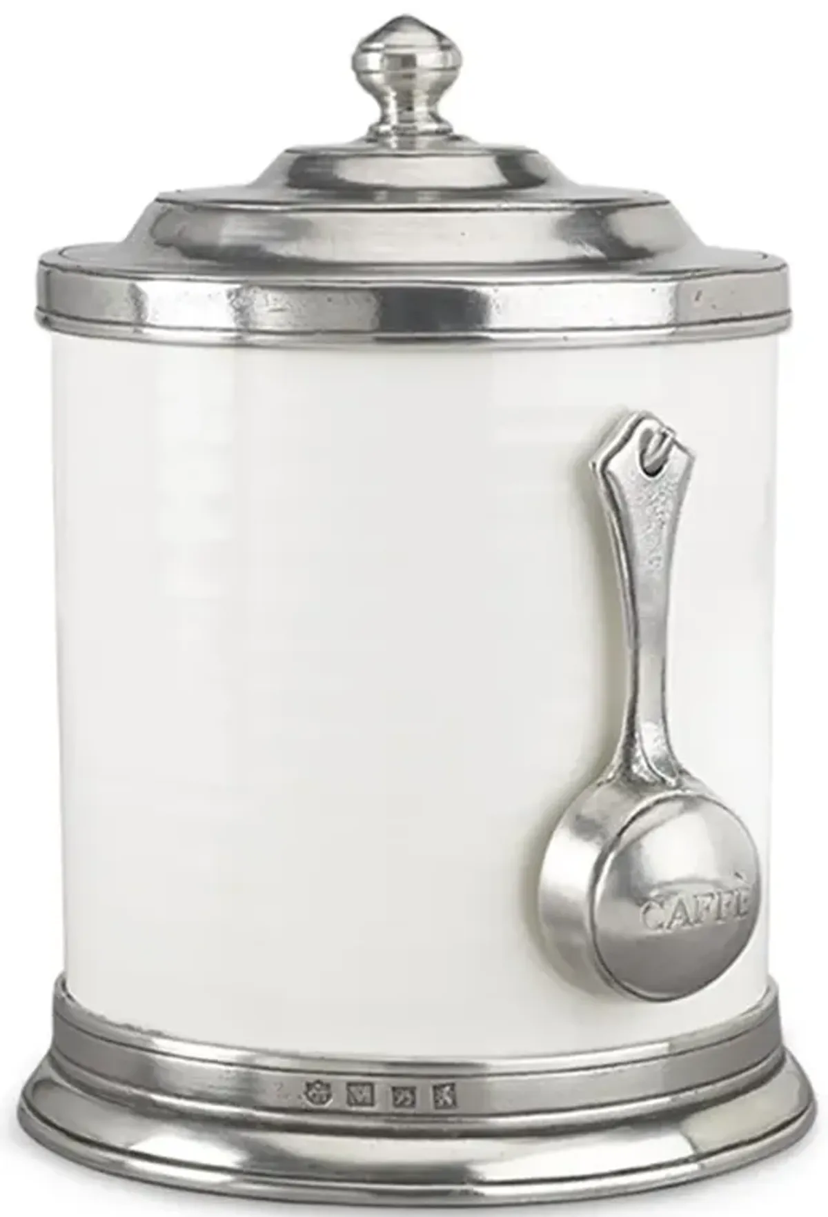 MATCH Modern Convivio White Ceramic Coffee Canister and Scoop