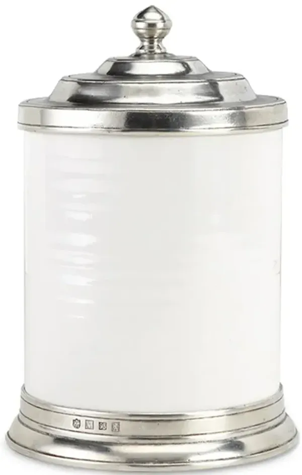 MATCH Modern Convivio Lid White Ceramic Canister - Small