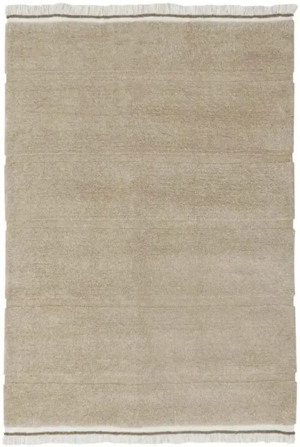 Steppe Modern Beige Wool Solid Washable Rug -5'7"x7'10"