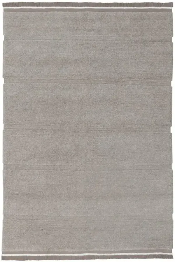 Steppe Modern Grey Wool Solid Washable Rug - 5'7"x7'10"