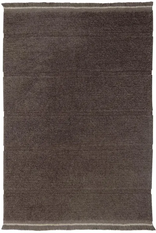 Steppe Modern Brown Wool Solid Washable Rug - 5'7"x7'10"