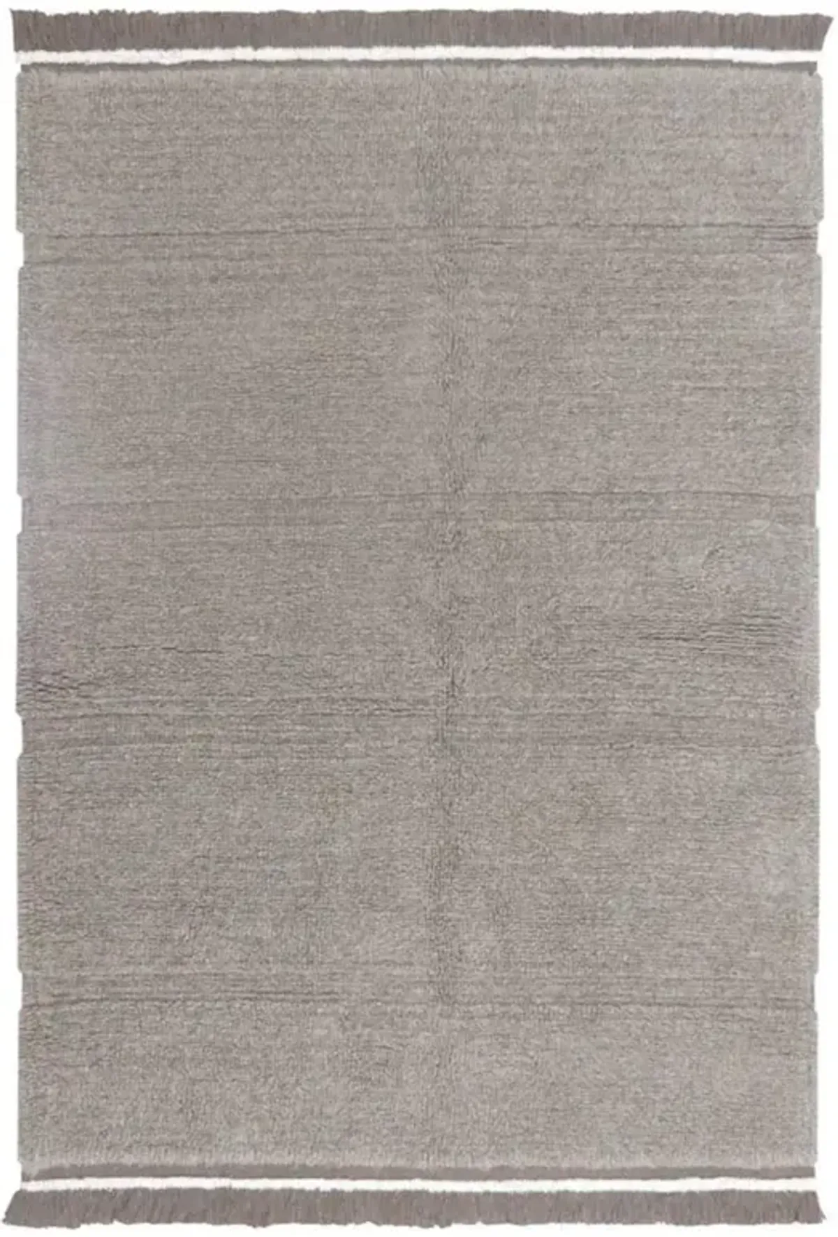 Steppe Modern Grey Wool Solid Washable Rug - 4'x5'7"