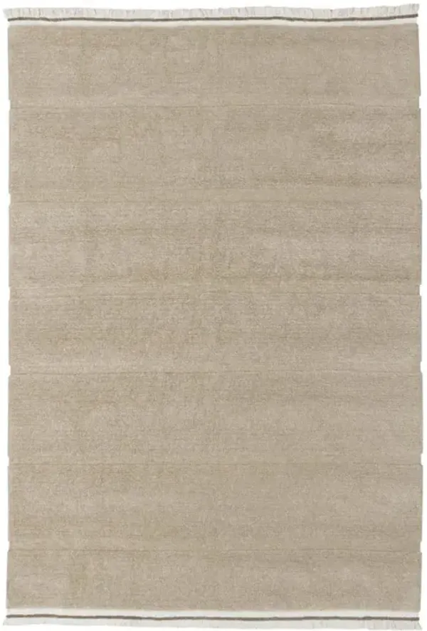 Steppe Modern Beige Wool Solid Washable Rug - 6'7"x9'10"