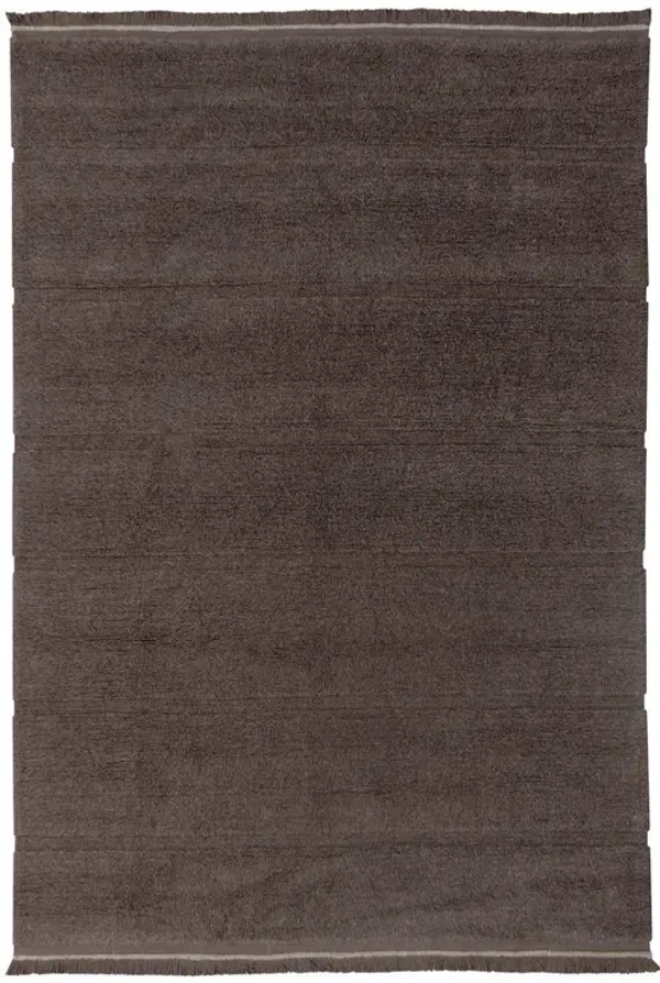 Steppe Modern Brown Wool Solid Washable Rug - 6'7"x9'10"