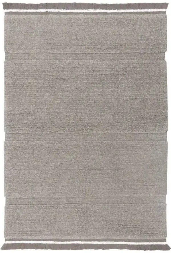 Steppe Modern Grey Wool Solid Washable Rug - 2'7"x4'7"