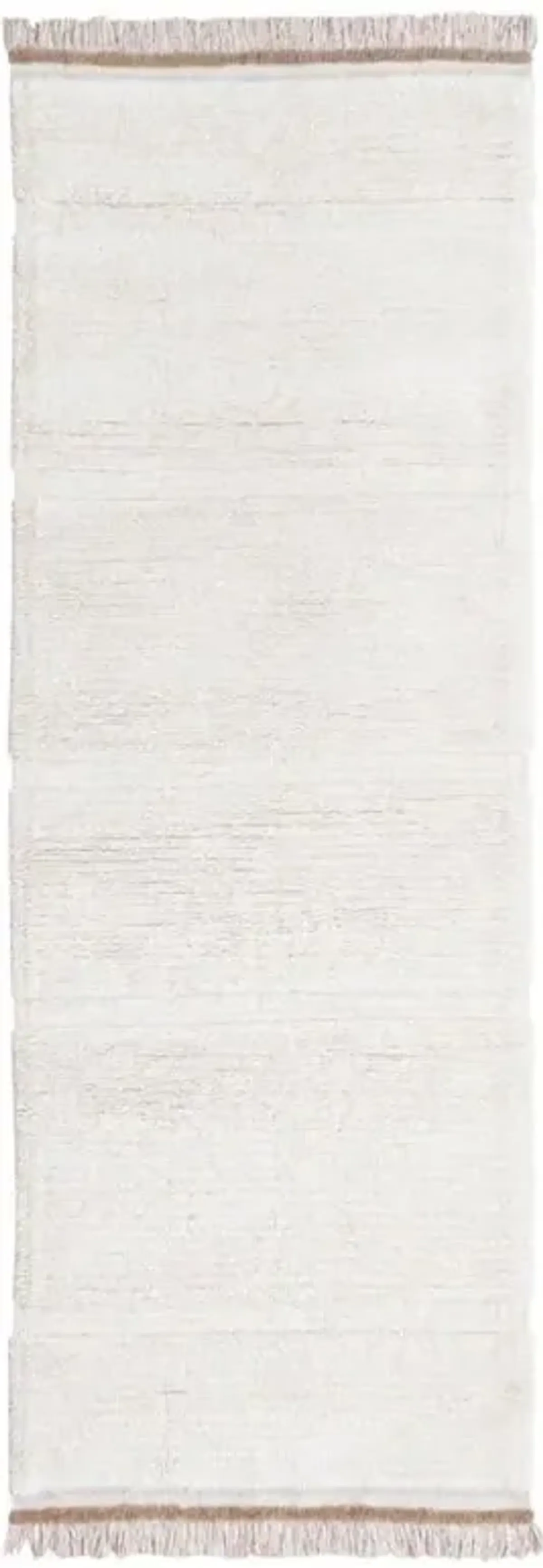 Steppe Modern White Wool Solid Washable Rug - 2'7"x7'6"