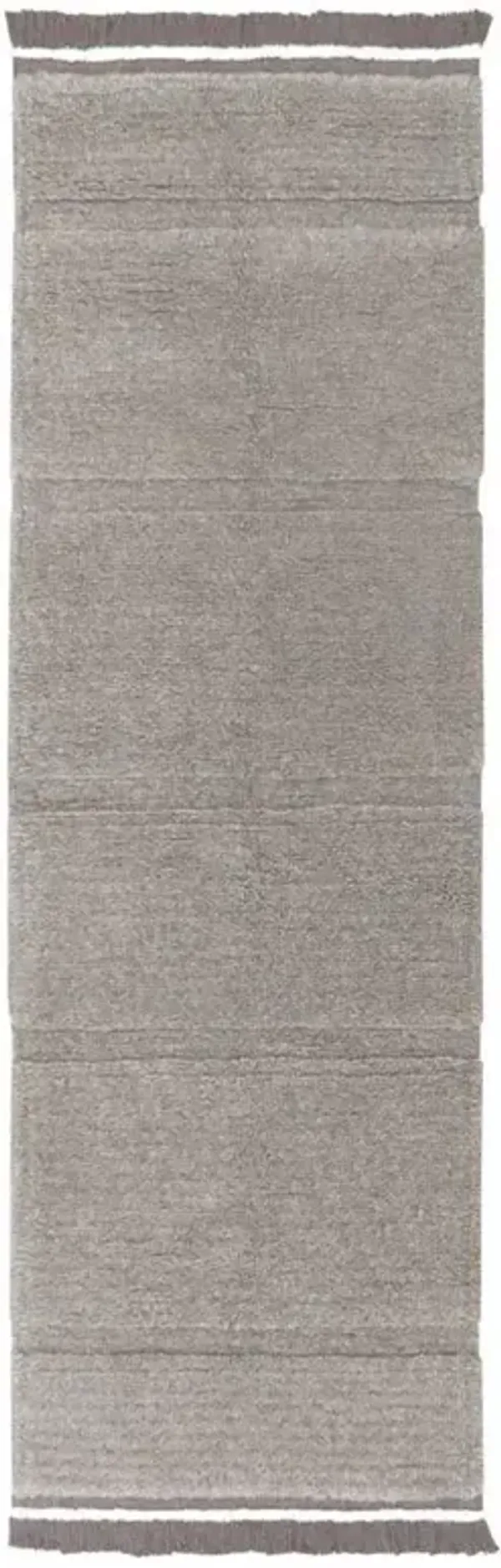 Steppe Modern Grey Wool Solid Washable Rug - 2'7"x7'6"
