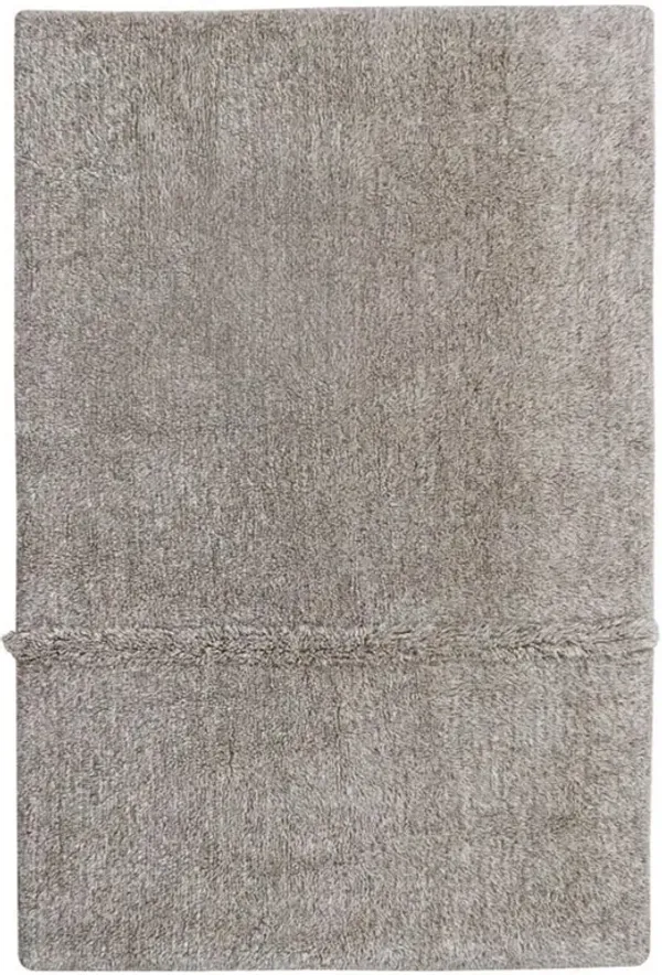Tundra Modern Grey Wool Shag Washable Rug - 5'7"x7'10"