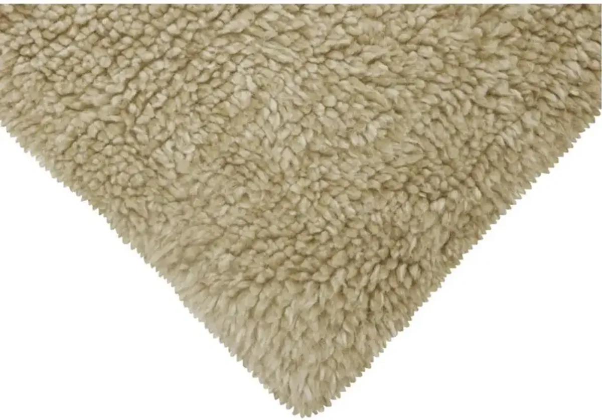 Tundra Modern Beige Wool Shag Washable Rug - 5'7"x7'10"