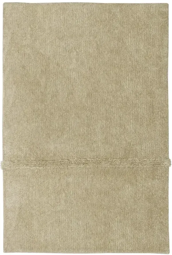 Tundra Modern Beige Wool Shag Washable Rug - 8'2"x11'2"