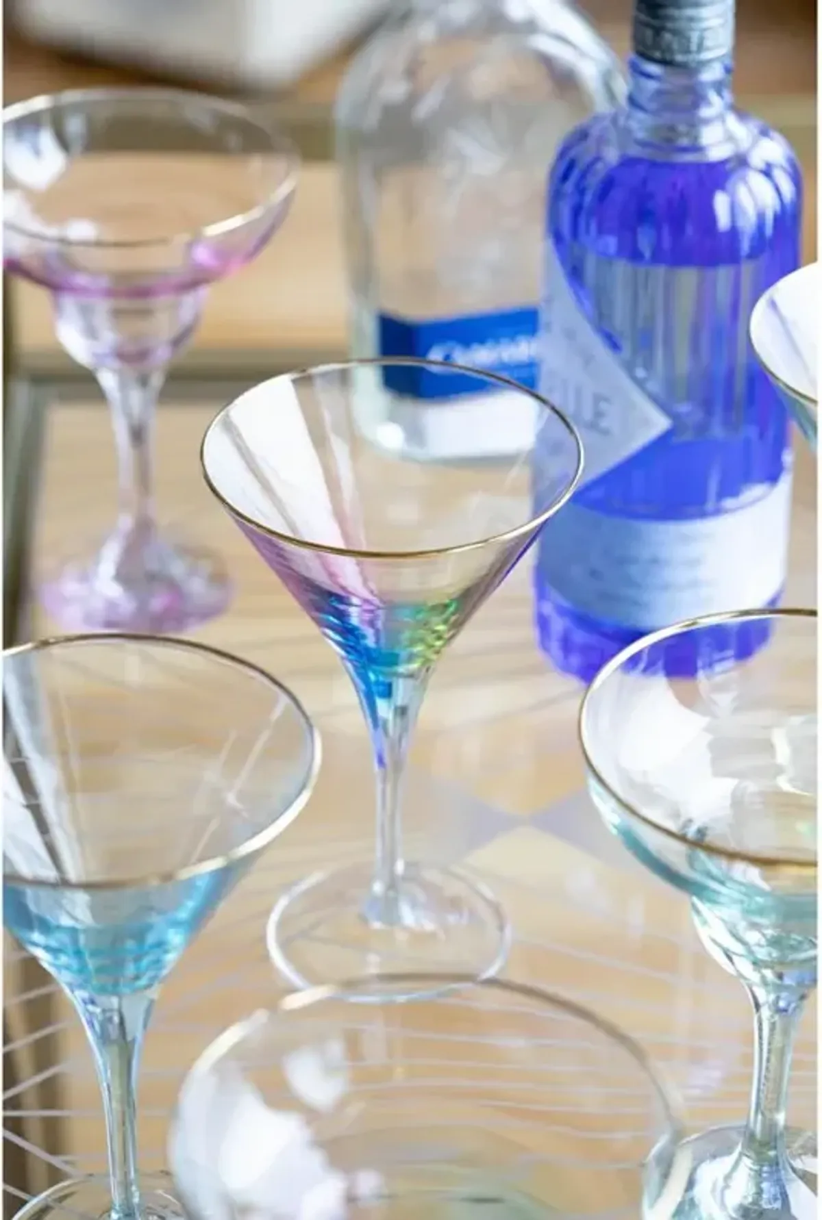 Rainbow Modern Classic Assorted Martini Glass - Set of 4
