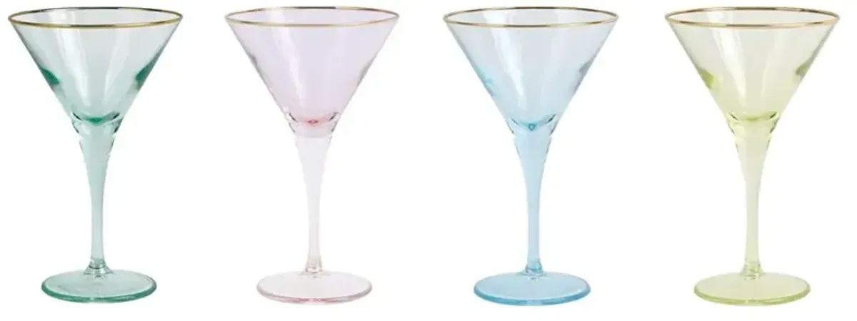 Rainbow Modern Classic Assorted Martini Glass - Set of 4