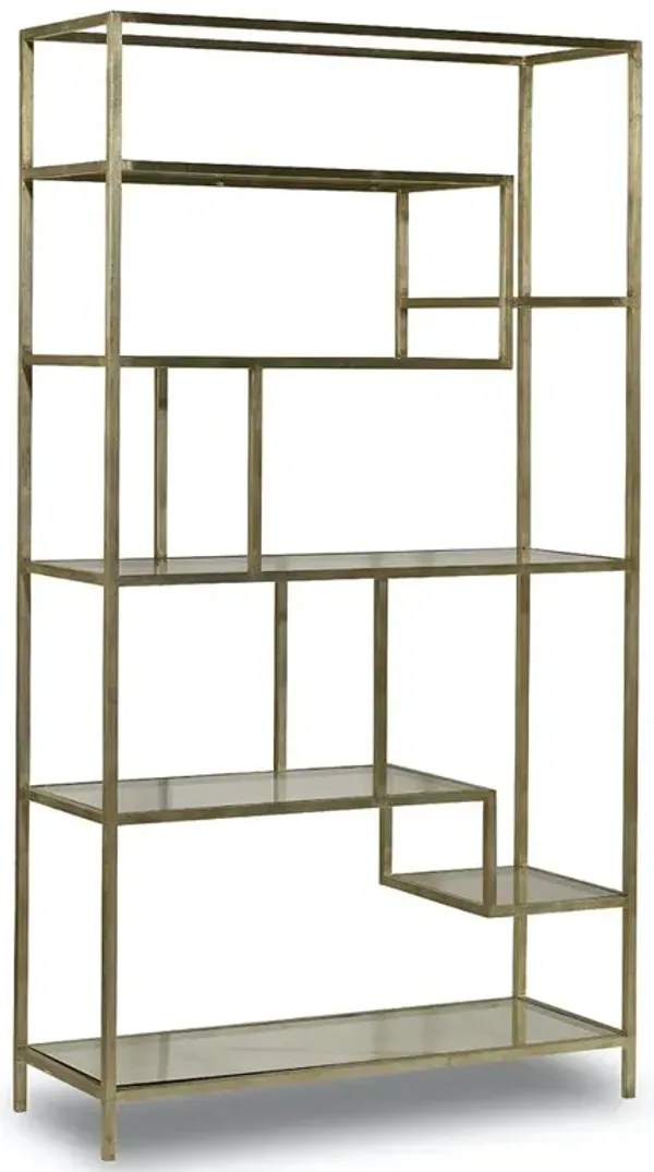 Greta Modern Classic Gold Iron Glass Etagere